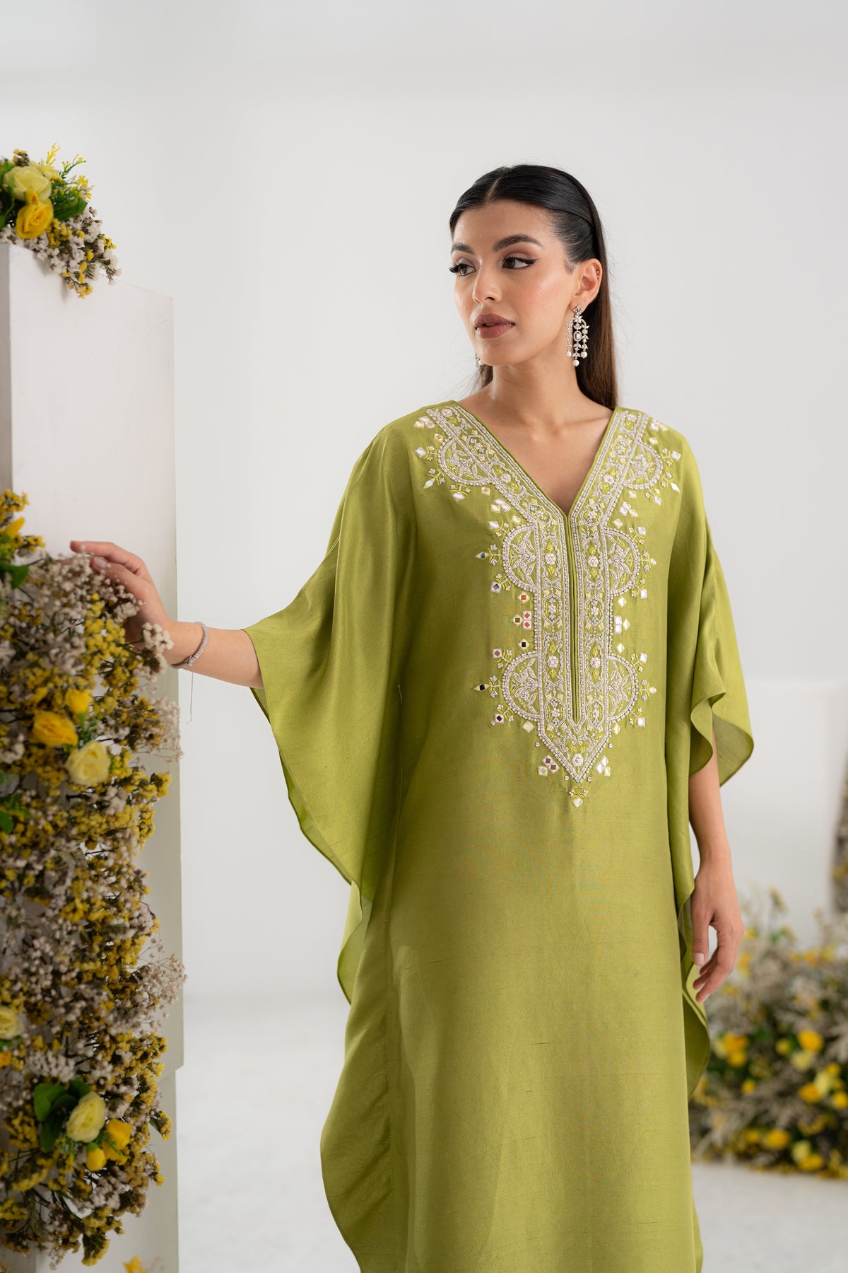 The Maya Mirror Work Kaftan
