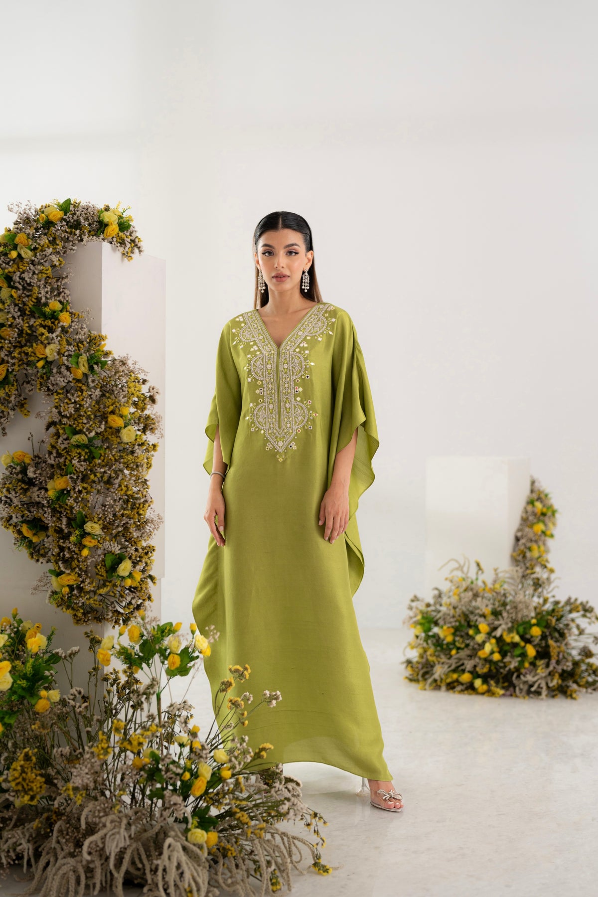 The Maya Mirror Work Kaftan
