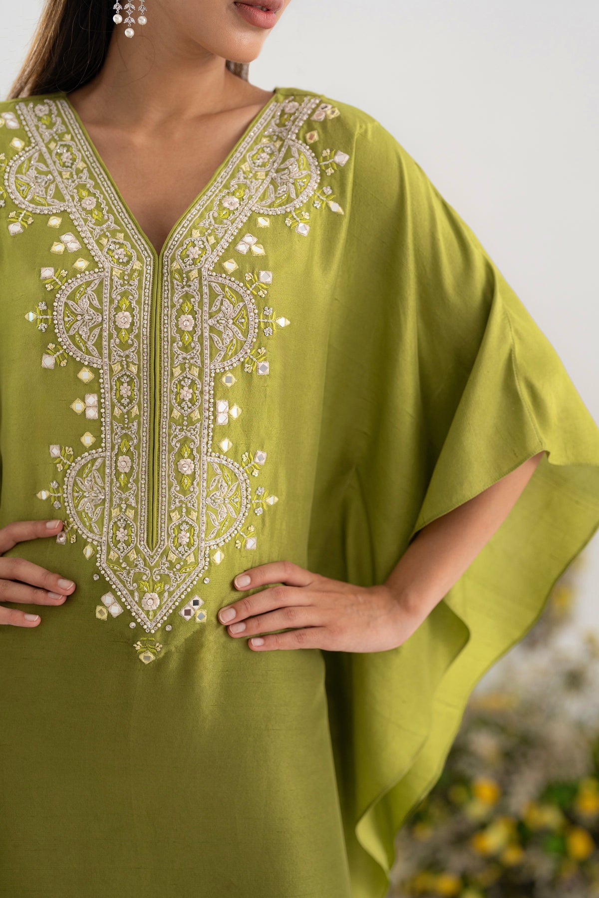The Maya Mirror Work Kaftan